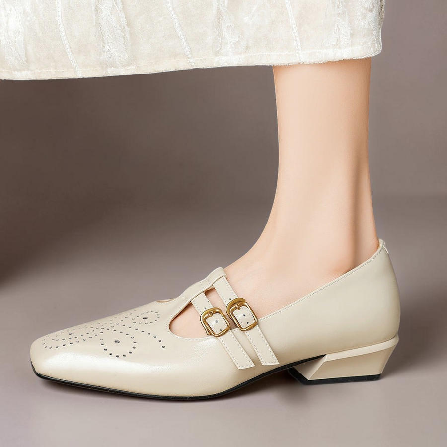 Roisin | Brogued Dual-Strap Mary Jane Pump