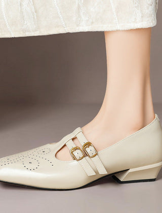 Marisol | Brogued Dual-Strap Mary Jane Court Shoes