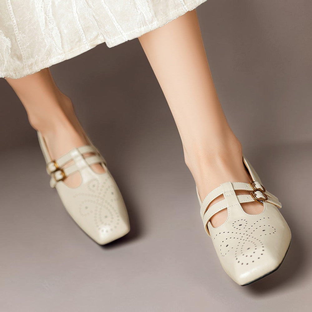 Roisin | Brogued Dual-Strap Mary Jane Pump