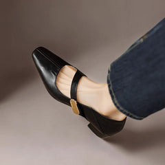 Quera | Chiselled Square-Toe Mary Jane Court Shoes