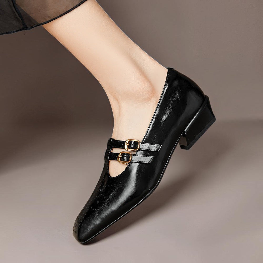 Roisin | Brogued Dual-Strap Mary Jane Pump