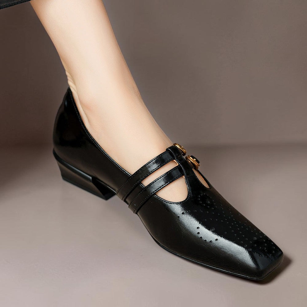 Roisin | Brogued Dual-Strap Mary Jane Pump