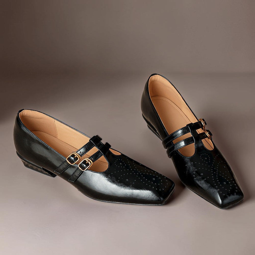Roisin | Brogued Dual-Strap Mary Jane Pump
