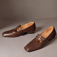 Marisol | Brogued Dual-Strap Mary Jane Court Shoes