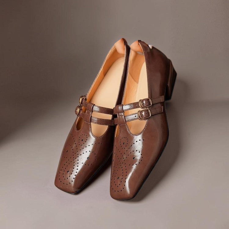 Roisin | Brogued Dual-Strap Mary Jane Pump