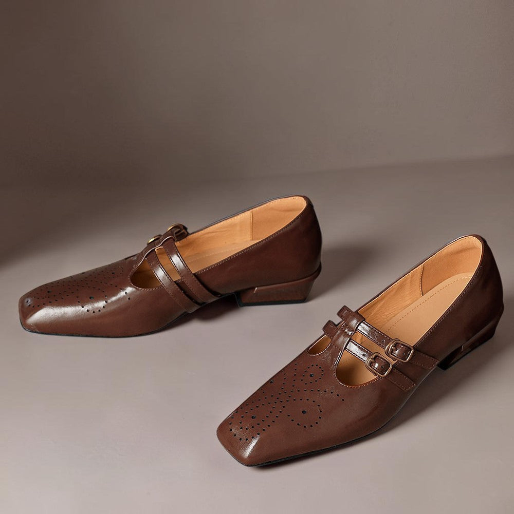 Roisin | Brogued Dual-Strap Mary Jane Pump