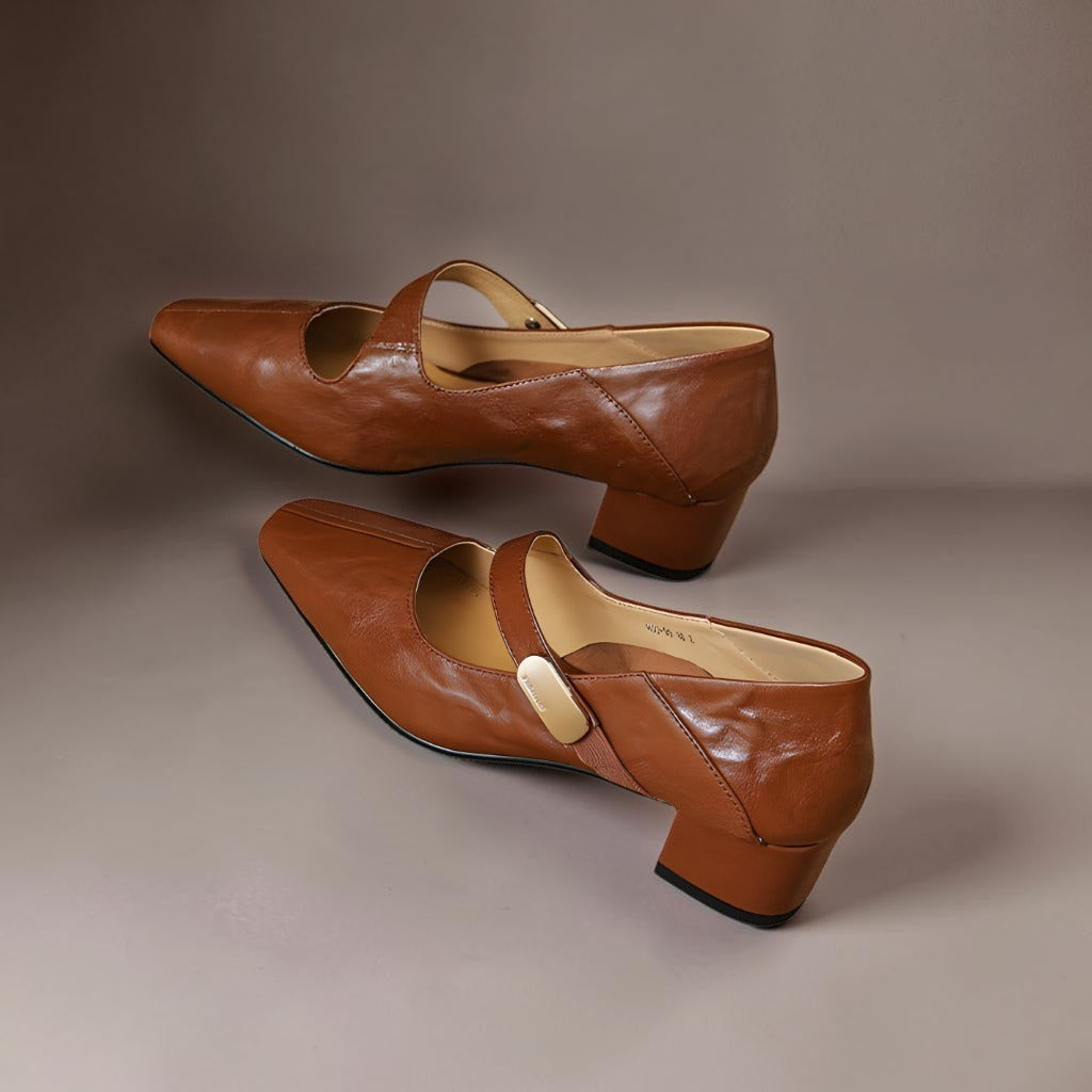 Quera | Chiselled Square-Toe Mary Jane Court Shoes