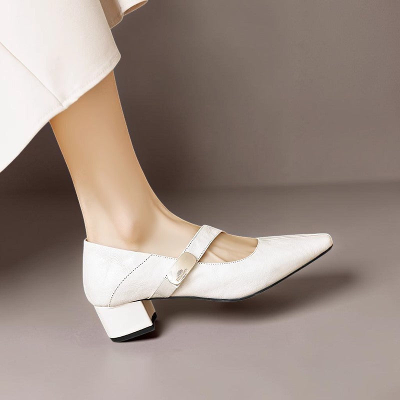 Quera | Chiselled Square-Toe Mary Jane Court Shoes