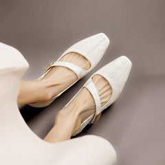 Quera | Chiselled Square-Toe Mary Jane Court Shoes
