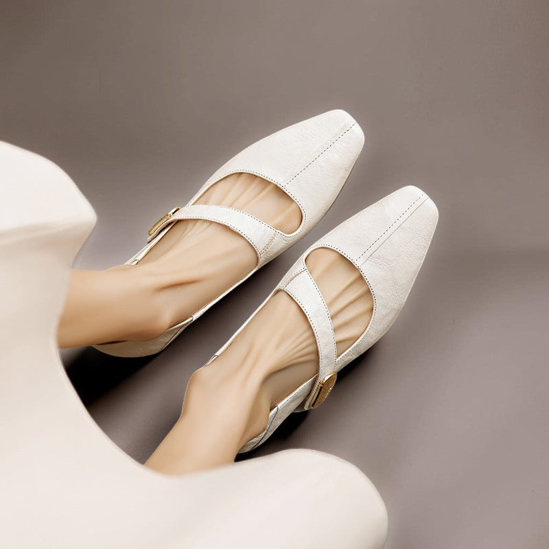 Quera | Chiselled Square-Toe Mary Jane Court Shoes