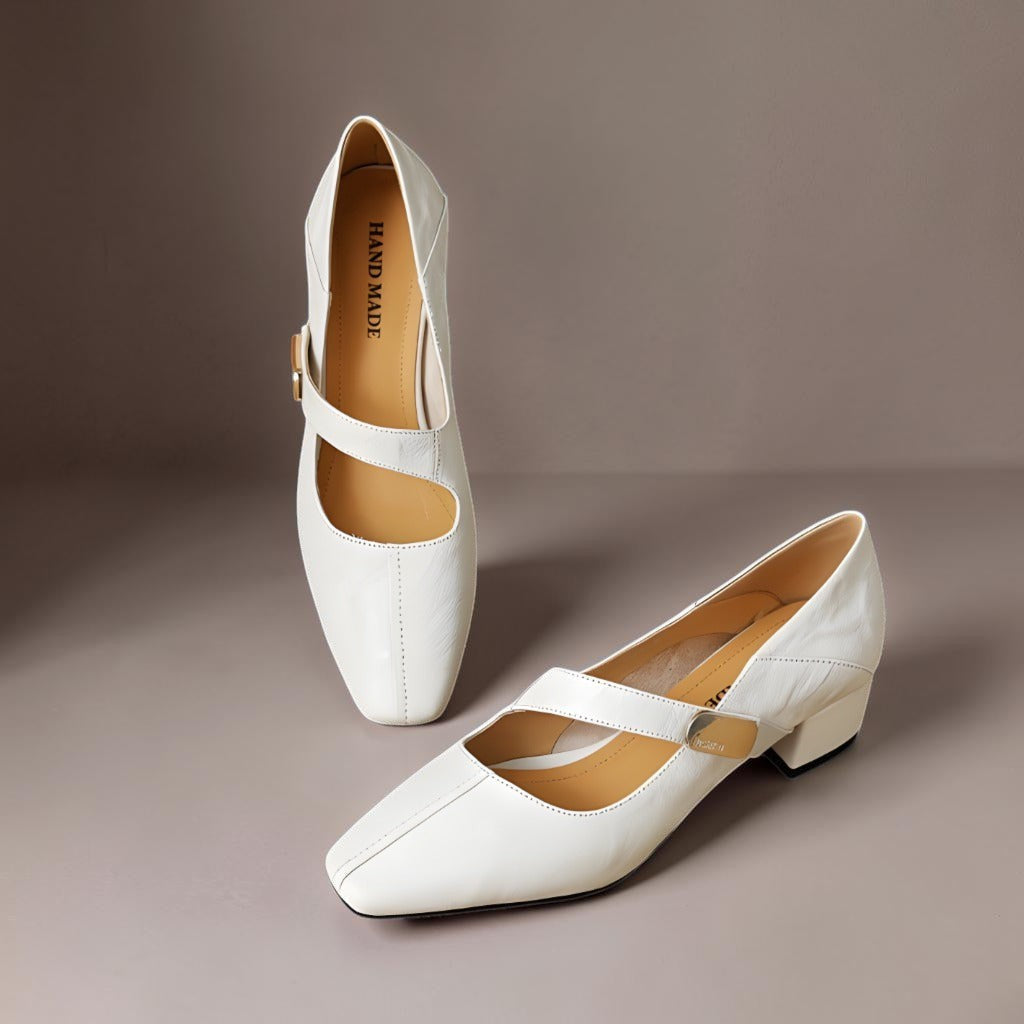 Quera | Chiselled Square-Toe Mary Jane Court Shoes