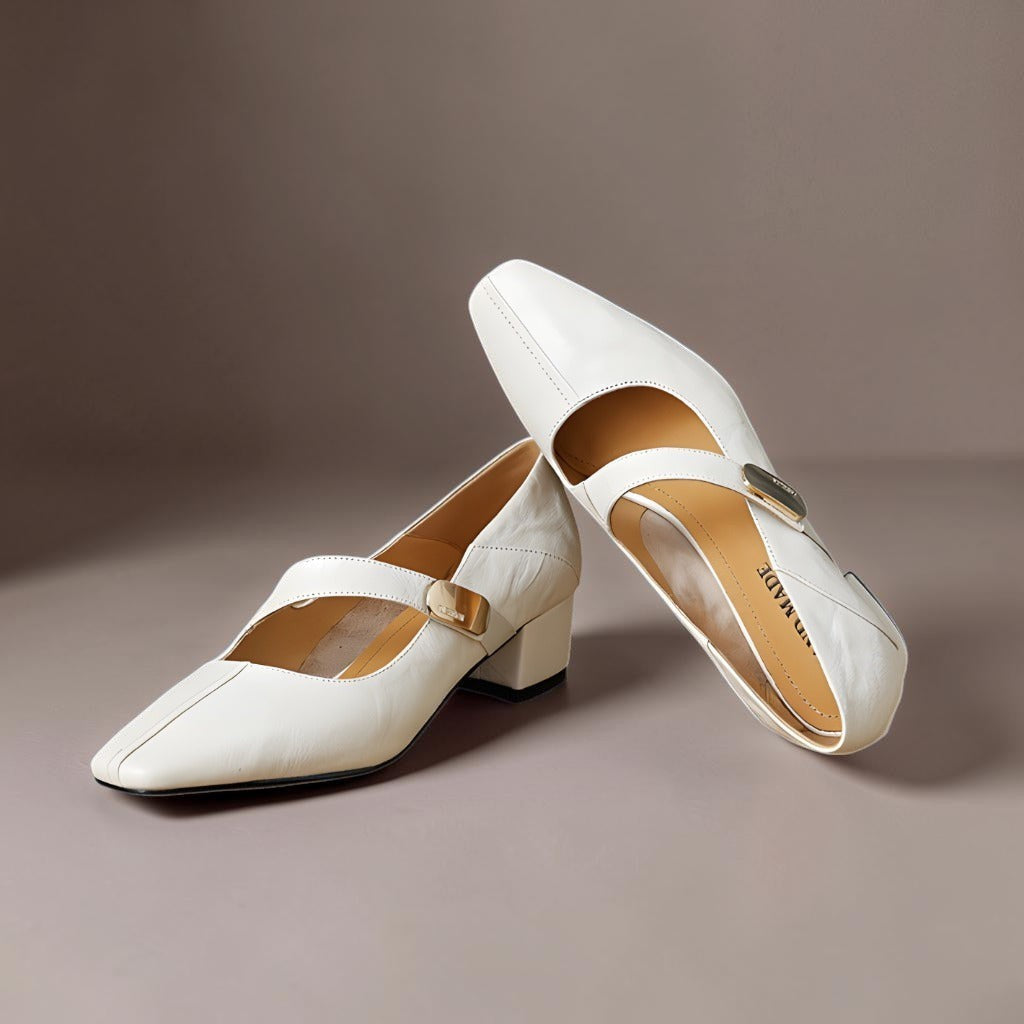 Quera | Chiselled Square-Toe Mary Jane Court Shoes