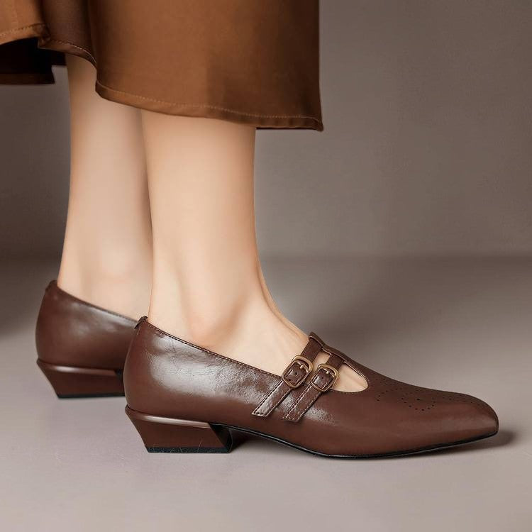 Roisin | Brogued Dual-Strap Mary Jane Pump