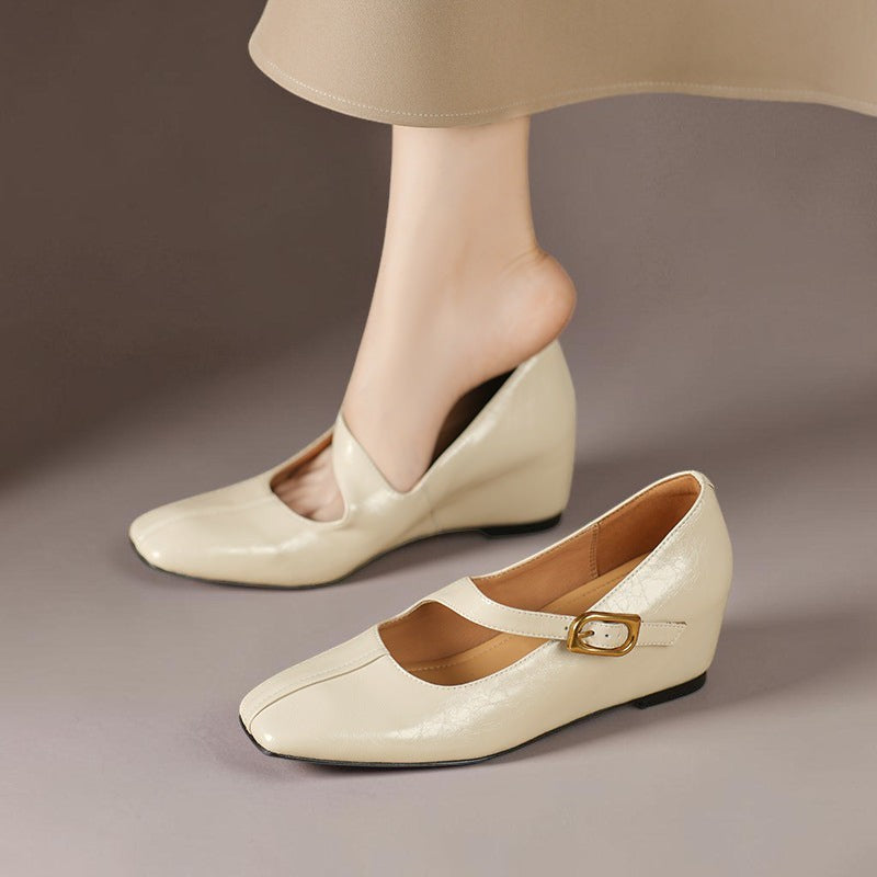 Viora | Leather-Look Mary Jane Heels