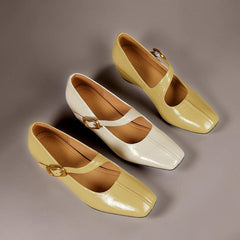 Viora | Leather-Look Mary Jane Heels