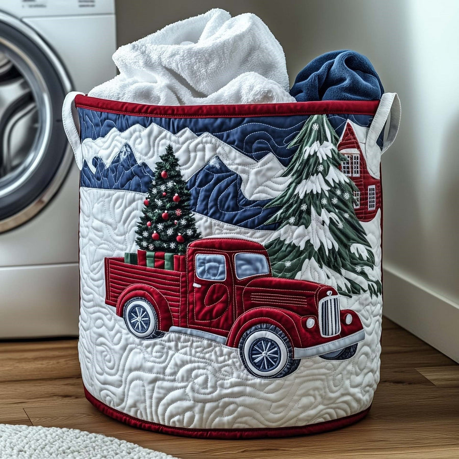 Winter | Winter Mountain Delivery Quilted Laundry Basket