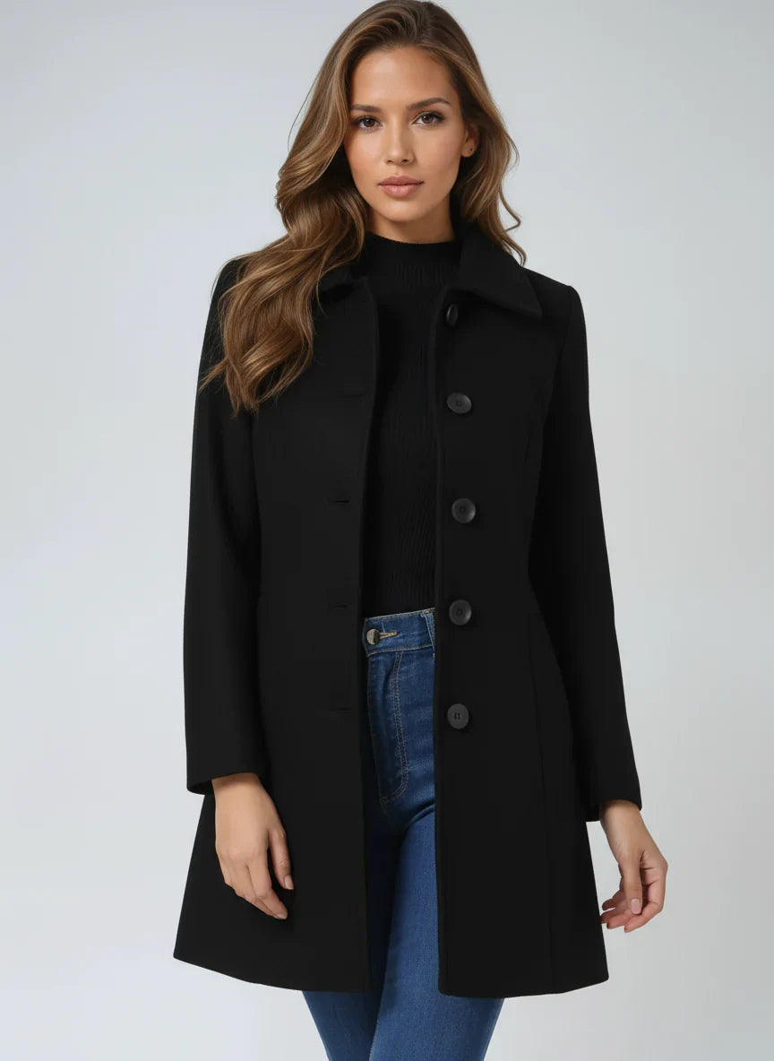 Harriet | Classic Collar Button-Front Coat