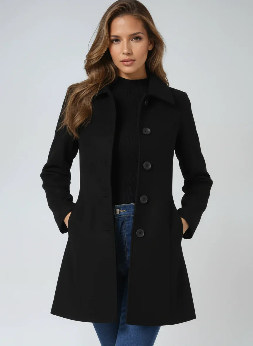 Harriet | Classic Collar Button-Front Coat