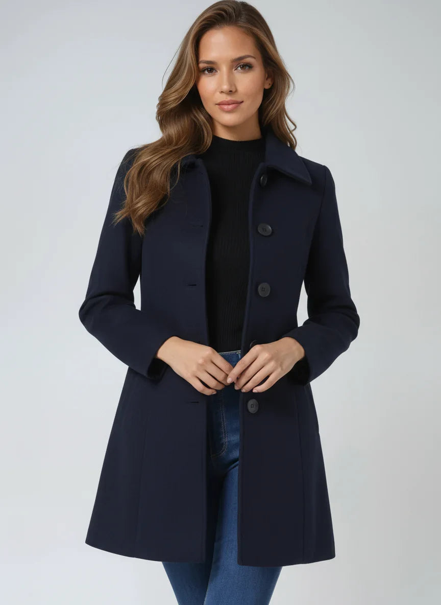 Harriet | Classic Collar Button-Front Coat