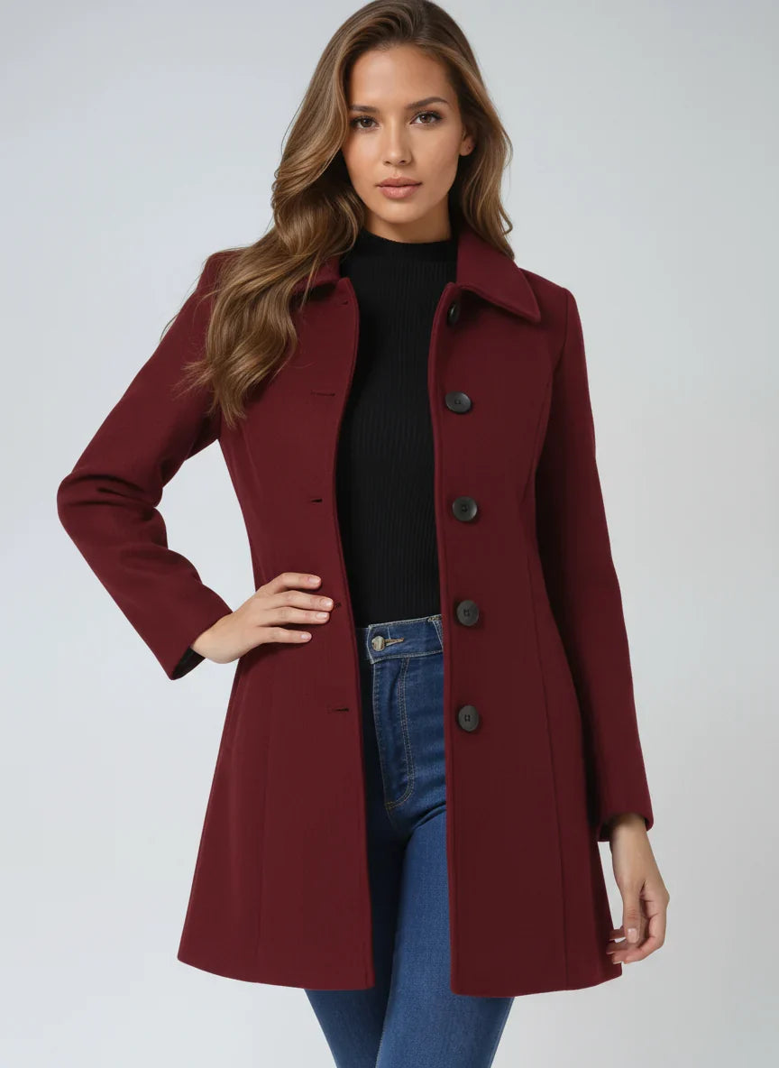 Harriet | Classic Collar Button-Front Coat
