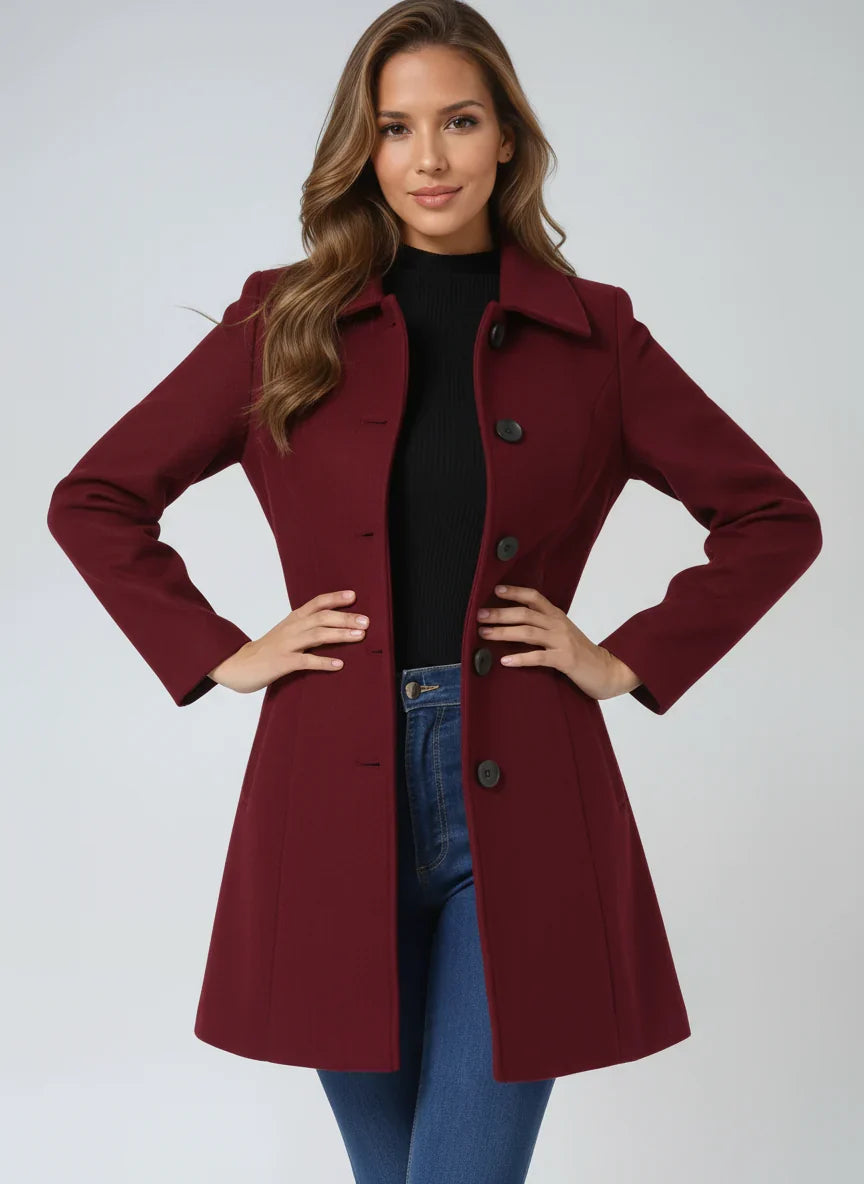 Harriet | Classic Collar Button-Front Coat
