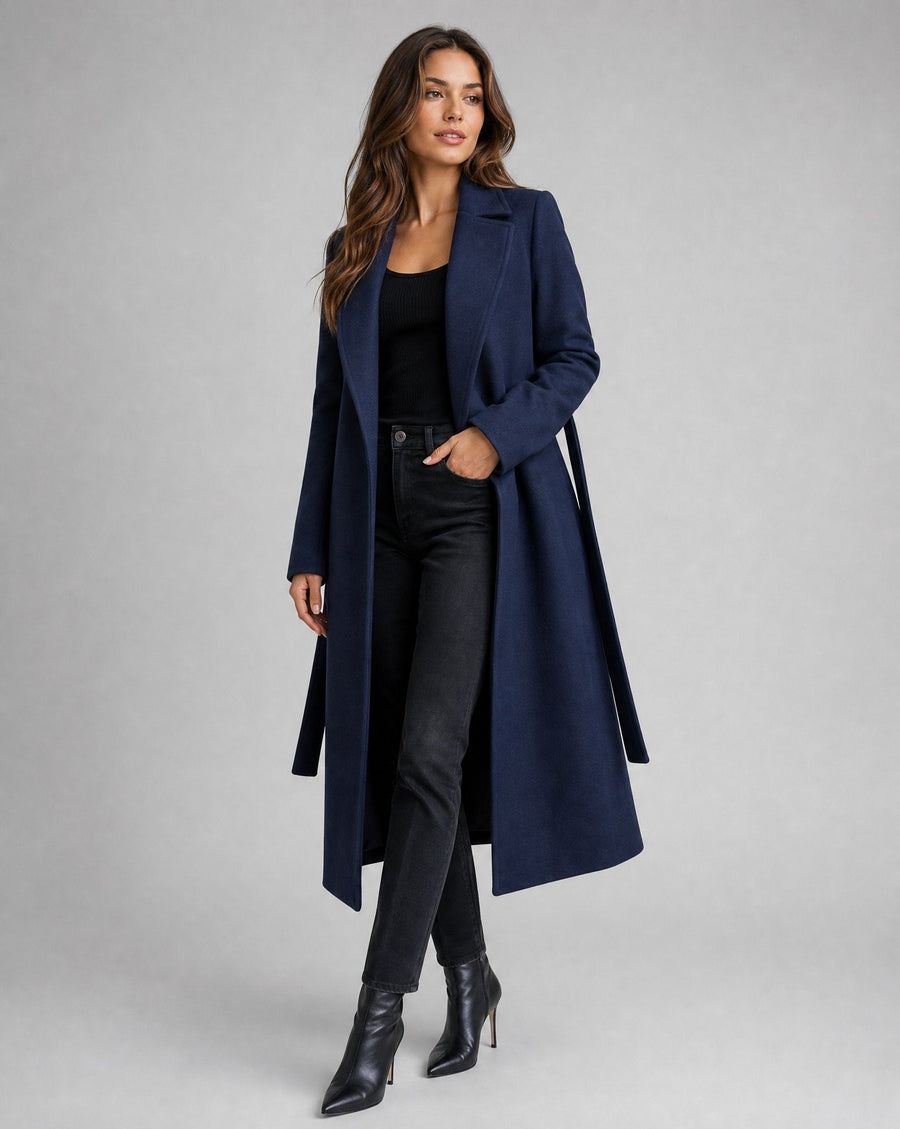 Adelaide | Belted Long Lapel Coat