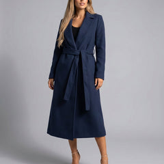 Cassandra | Belted Long Lapel Coat