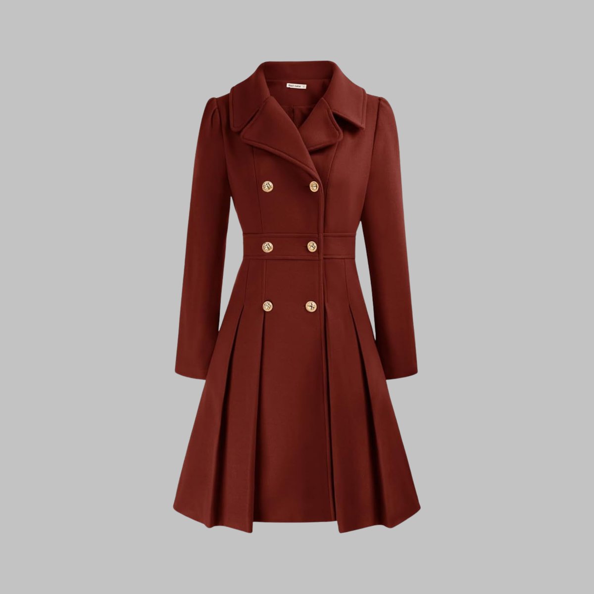 Vivienne | Double-Breasted Pleated A-Line Coat