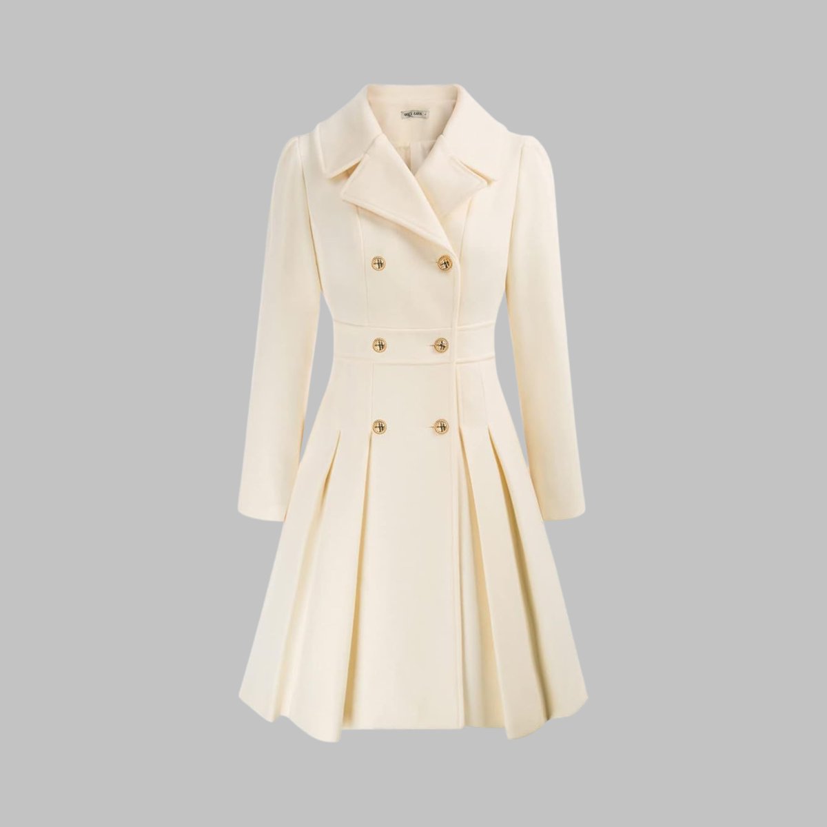 Vivienne | Double-Breasted Pleated A-Line Coat