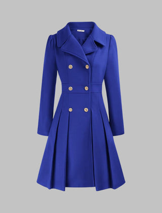 Vivienne | Double-Breasted Pleated A-Line Coat