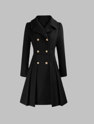 Vivienne | Double-Breasted Pleated A-Line Coat