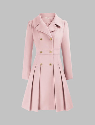 Vivienne | Double-Breasted Pleated A-Line Coat