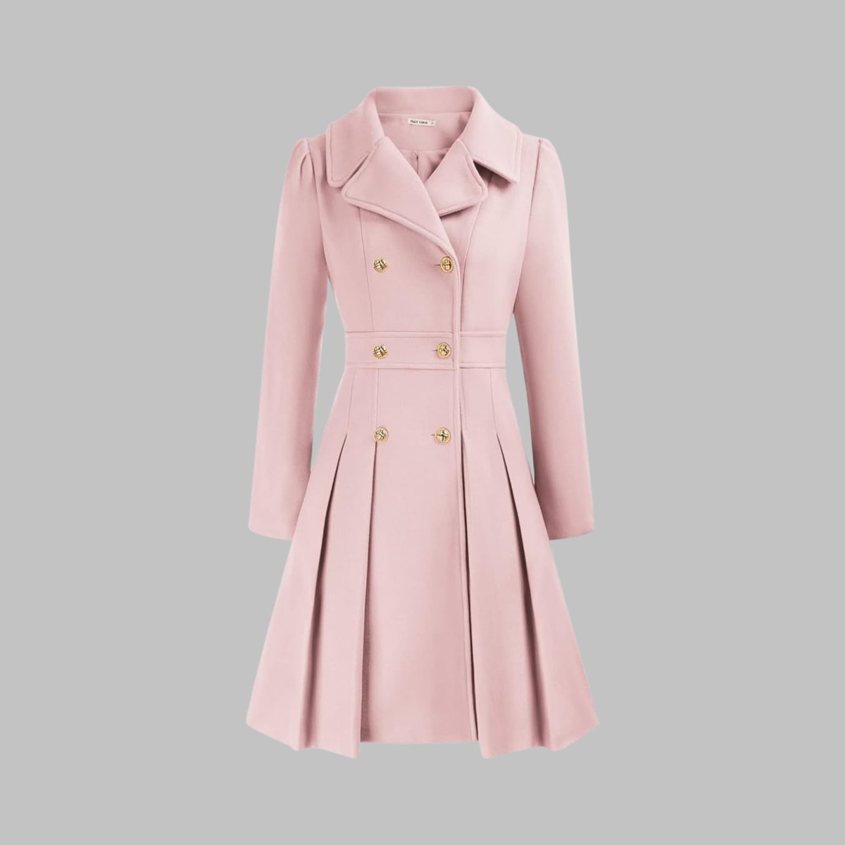 Vivienne | Double-Breasted Pleated A-Line Coat