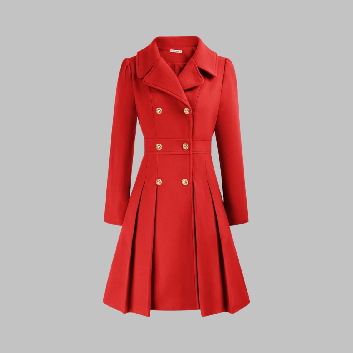Vivienne | Double-Breasted Pleated A-Line Coat