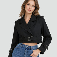 Clarissa | Cropped Belted Trench Jacket