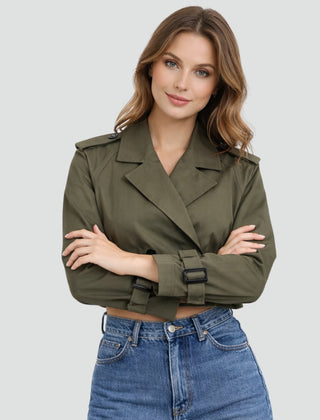 Juliana | Cropped Belted Trench Coat