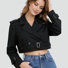 Clarissa | Cropped Belted Trench Jacket