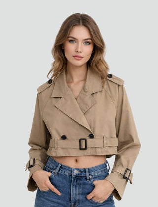 Juliana | Cropped Belted Trench Coat