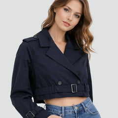 Juliana | Cropped Belted Trench Coat