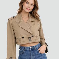 Juliana | Cropped Belted Trench Coat