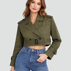 Juliana | Cropped Belted Trench Coat