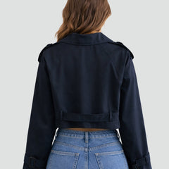 Clarissa | Cropped Belted Trench Jacket