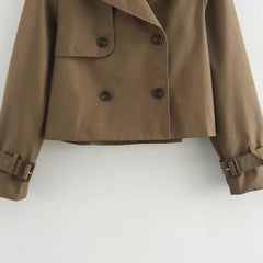 Pauline | Cropped Double-Breasted Trench Coat