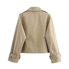 Pauline | Cropped Double-Breasted Trench Coat