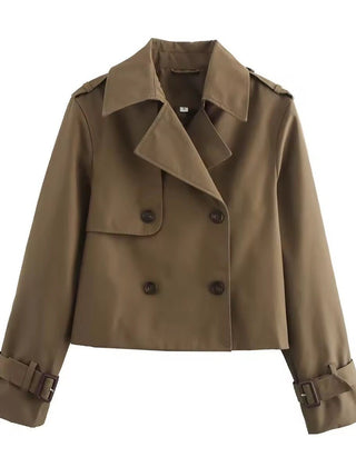 Eugenia | Cropped Double-Breasted Trench Coat