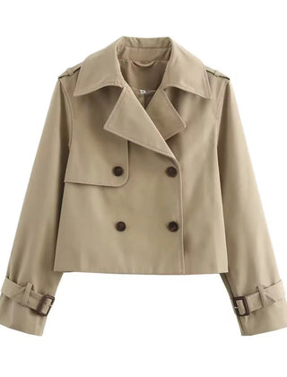 Pauline | Cropped Double-Breasted Trench Coat