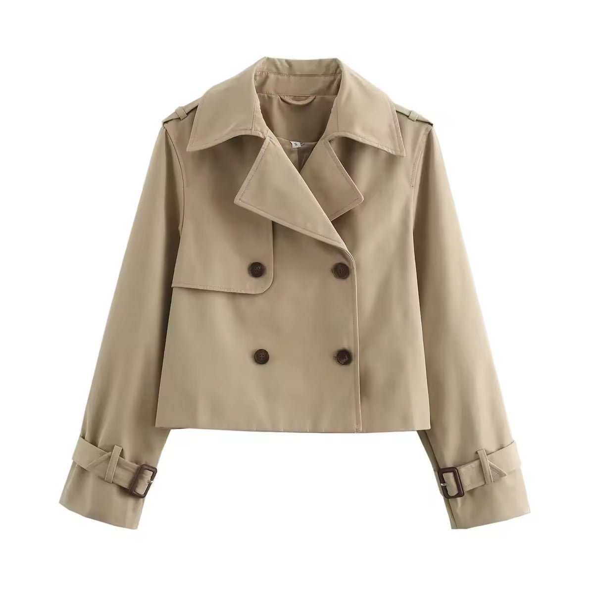 Pauline | Cropped Double-Breasted Trench Coat