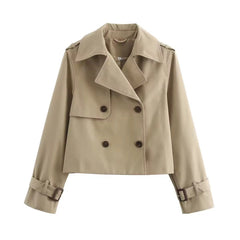 Eugenia | Cropped Double-Breasted Trench Coat