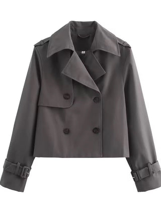 Eugenia | Cropped Double-Breasted Trench Coat