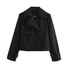Pauline | Cropped Double-Breasted Trench Coat